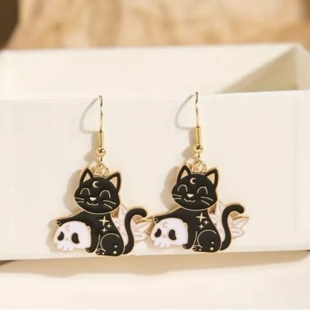 Black Cat Earrings